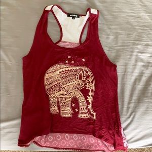 Maroon Elephant Tank Top